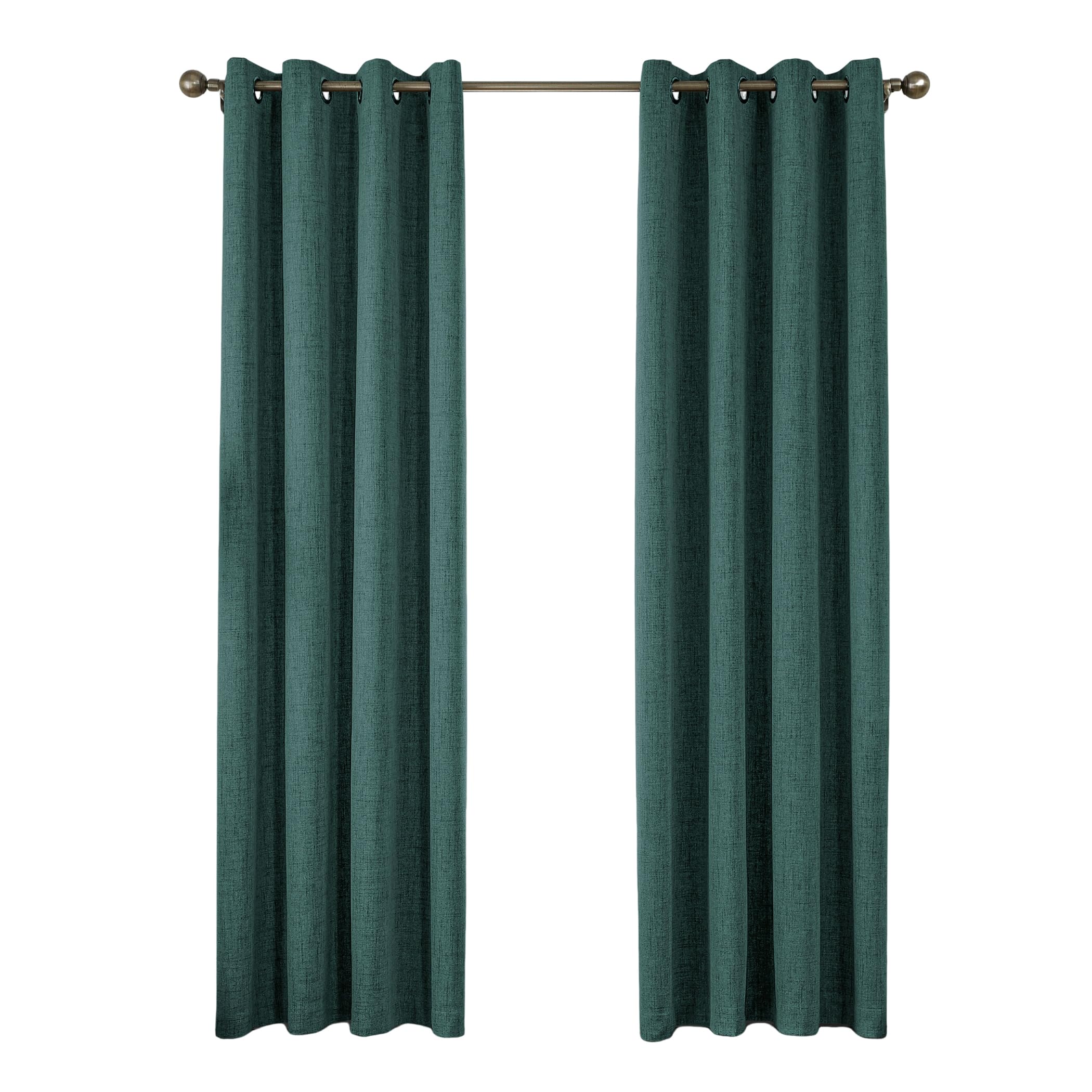 CUCRAF 100% Blackout Curtains Dark Green 72 Inch Drop 2 Panels Soft Texture Energy Saving Sun Blocking Thermal Eyelet Curtains for Bedroom Living Room 52 X 72 Inch
