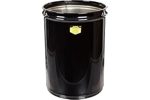 Justrite 26001K Cease-Fire Steel Drum, 12 Gallon Capacity, 14-1/2" OD x 20-1/4" Height, Black