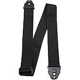 Perri's Leathers Ltd. - Nylon Guitar Strap with Lock Ends - Adjustable Guitar Strap from 39" to 58" for Electric, Acoustic, Bass Guitar - Black (NWSPL-7157)