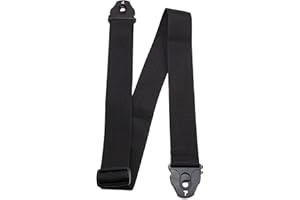P PERRI'S LEATHERS LTD. Perri's Leathers Ltd. - Nylon Guitar Strap with Lock Ends - Adjustable Guitar Strap from 39" to 58" for Electric, Acoustic, Bass Guitar - Black (NWSPL-7157)