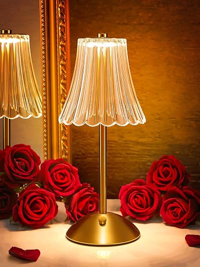 One Fire Rose Lamp Rechargeable Touch Table Lamp 3 Colors 300LM