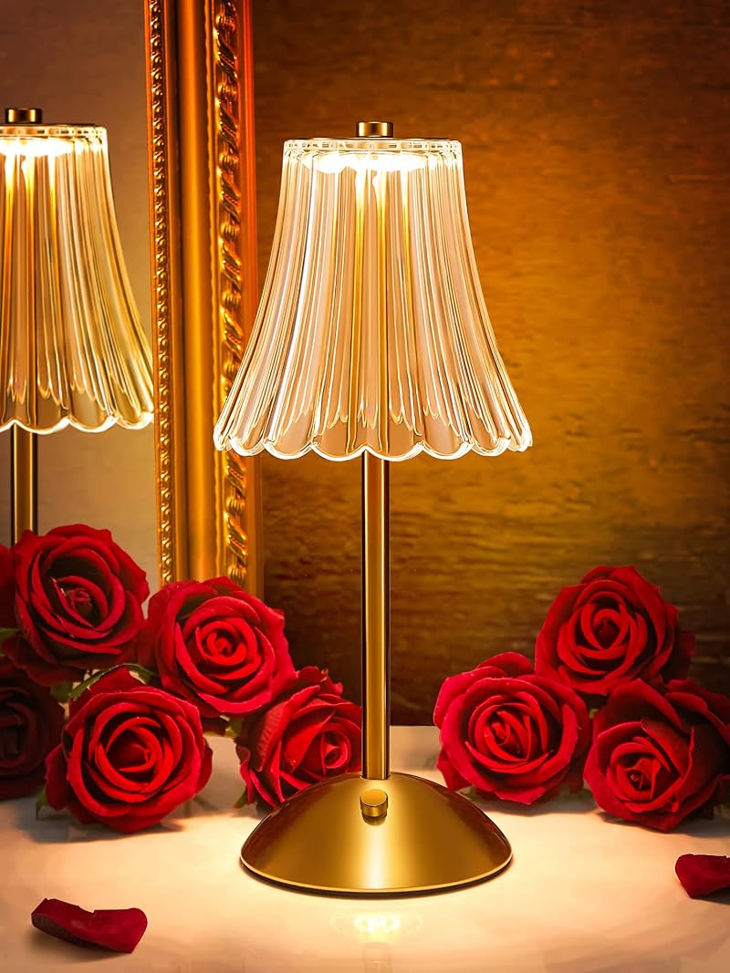 One Fire Rose Lamp Rechargeable Touch Table Lamp 3 Colors 300LM
