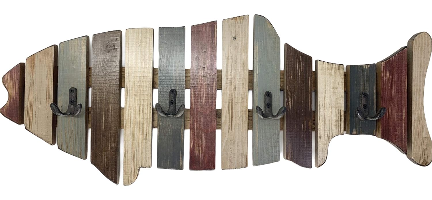 Coatrack FISH with metal hooks Shaped Fish Coat Rack