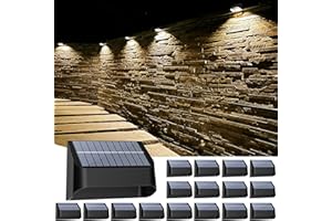 Yivsen Solar Fence Lights Outdoor 16 Pack, RGB 8 Colors Deck Lights Fence Solar Lights, Solar Step Lights Waterproof Led Solar Lights for Outside Stairs, Backyard, Patio, Pool, Railing and Wall