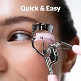 Brushworks Pro Lash Eyelash Curler with Comb Stainless Steel Pink Easy Use view 3