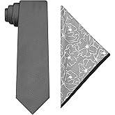 Geoffrey Beene Mens Classic Formal Casual Modern Design Textured Solid Necktie Pocket Square Set