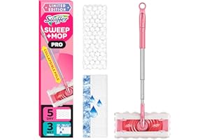 Swiffer Sweep and Mop Pro, 2-in-1 Floor Mopping , Multi-Surface Kit for Floor Cleaning, 5 Heavy Duty Dry Sweeping Cloths, 3 H
