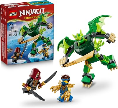 Ninjago Pack de Combate: Meca Dragón de Lloyd – Figura Articulada, 3 Minifiguras y Catanas de Juguete – Decoración para la Habitación Infantil – Regalo para Niños de 6+ Años – 71862