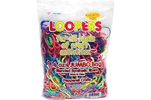 Pepperell Braiding Weaving Craft Loopers, Assorted Sizes and Colors, 1 Pound Bag