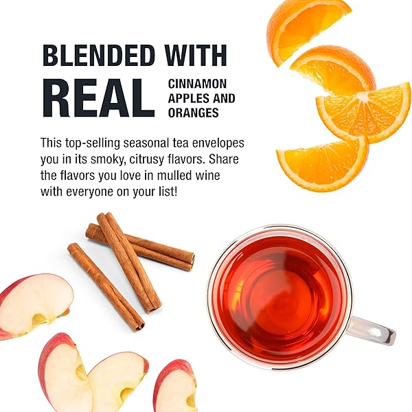TIESTA TEA – FIRESIDE SPICE, LOOSE LEAF, MULLED WINE HERBAL TEA, PREMIUM NON-CAFFEINATED HOLIDAY BLEND, MAKE HOT OR ICED, BREWS UP TO 25 CUPS, 1.5 OUNCE RESEALABLE POUCH