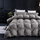 Three Geese Pinch Pleat Waterfowl Feathers and Down Comforter Palatial King Size Duvet Insert,750+ Fill Power,1200TC 100% Cot