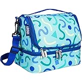 Wildkin Two Compartment Insulated Lunch Bag for Kids – School & Travel Ready - Confetti Blue