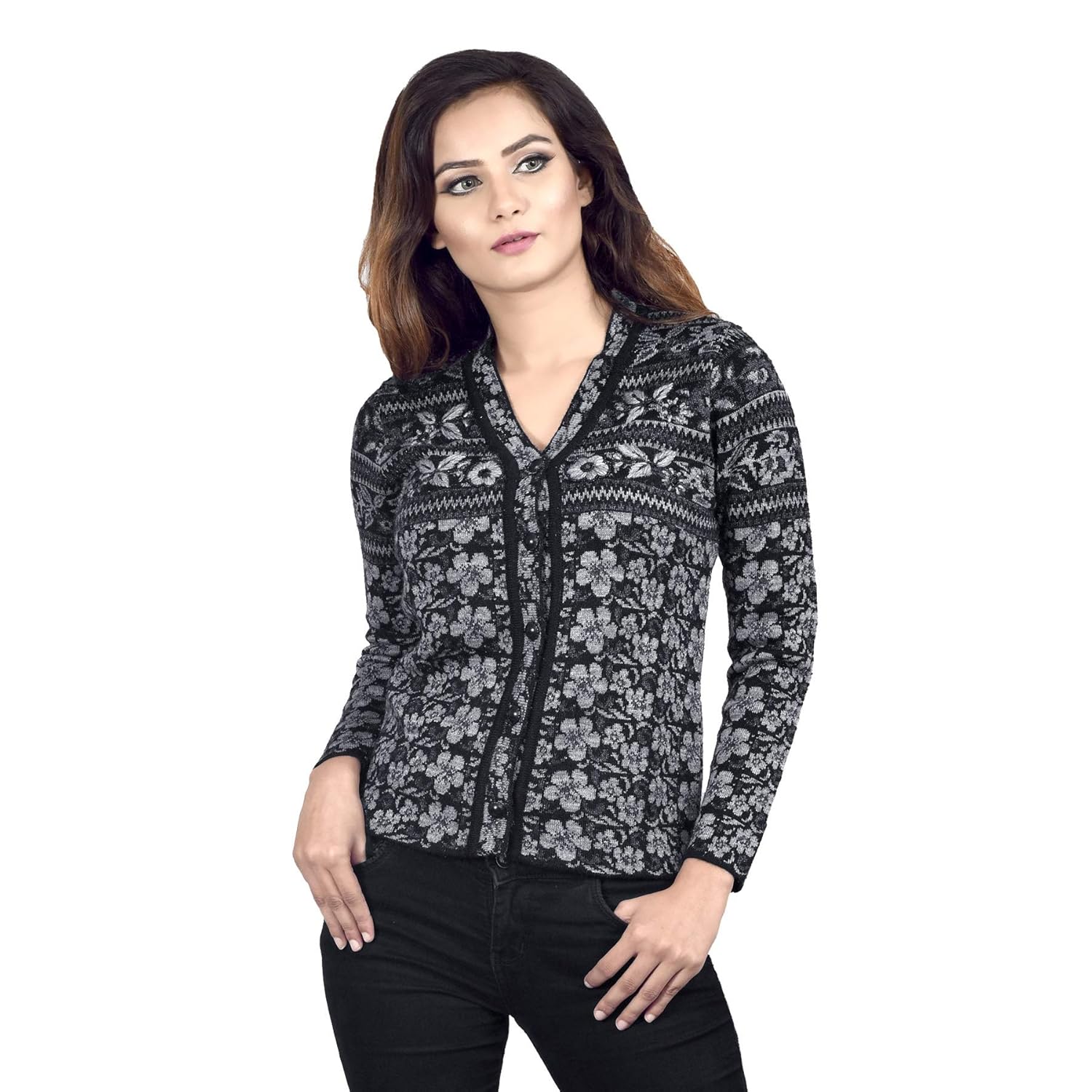 ktc women's woollen cardigan blue