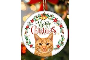 CIVLORY Orange Cat Ornament for Christmas Tree - Orange Cat Gifts for Women Xmas Keepsake Decor Clearance