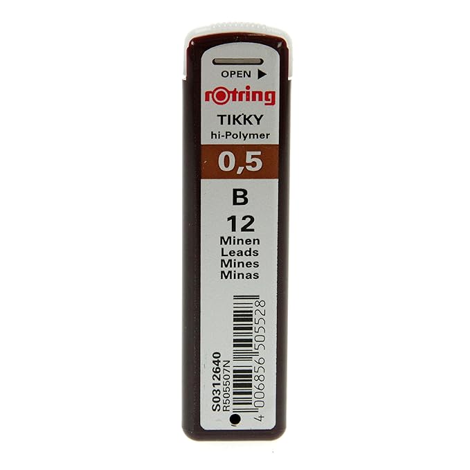 Rotring Lead Refills HiPolymer for Fine Mechanical Pencils 0.50mm B
