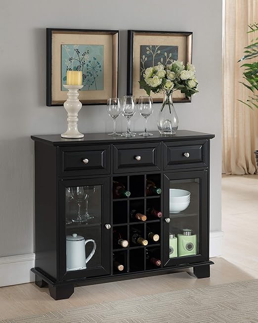 Kings Brand Furniture Buffet Server Sideboard with Wine Storage