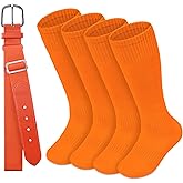 HONGTEYA Youth Baseball Socks and Belt Combo Set,Youth Softball Socks and Adjustable Baseball Belt for Boys Girls
