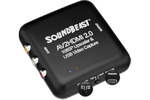 SoundBeast AV to HDMI Converter & Recorder 2.0 - AV RCA Composite to 1080P HDMI TV Upscaler - for VCR, VHS, DVD, Camcorder, Hi8, Gaming - 4:3 Aspect Ratio - USB Video Capture