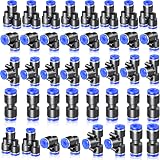 ERGAOBOY 40 Pcs 8mm Push-To-Connect Fitting Kit Blue 10 Straights 10 Elbows