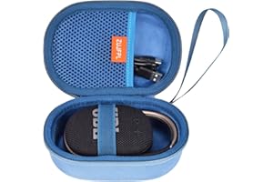 ZUJFPL Hard Shell Case, Portable Waterproof Carrying Case for JBL Clip 4, Clip 5 Bluetooth Speaker - Blue