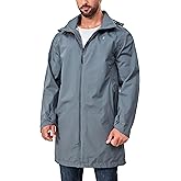 Little Donkey Andy Men's Waterproof Rain Jacket Outdoor Lightweight Mountain Windbreaker Long Coat for Hiking Golf Travel