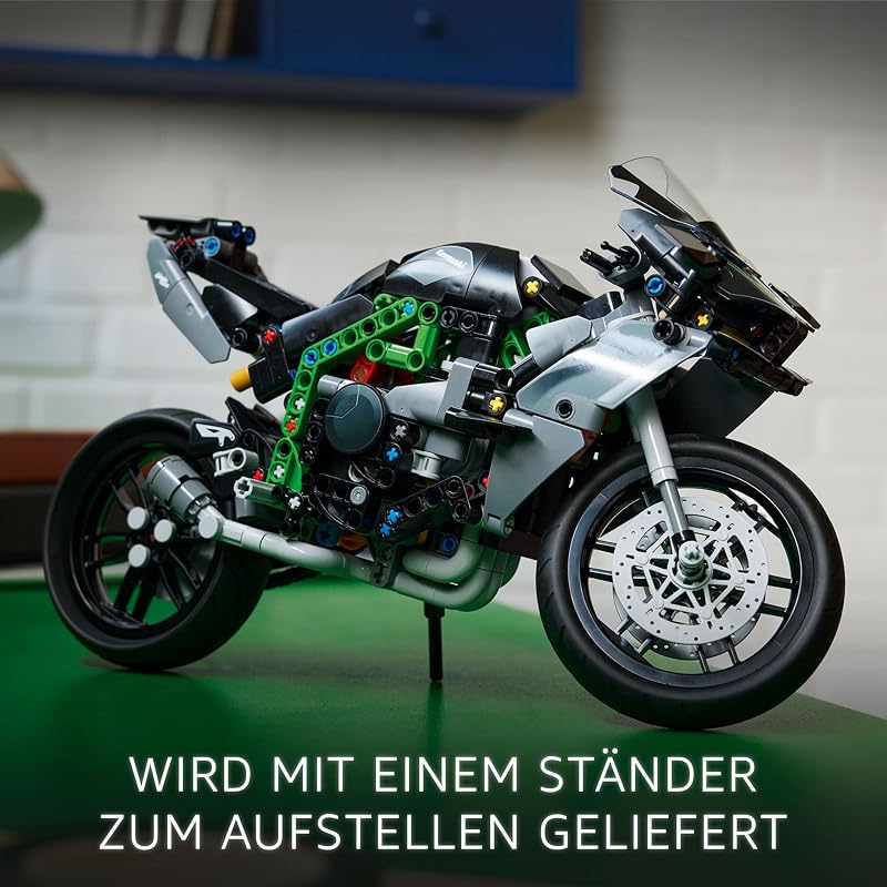 Technic Kawasaki Ninja H2R Motorrad, Geschenk für Kinder & Erwachsene zum Geburtstag, Dekoration, Spielzeug, Modell für Jungen und Mädchen ab 10 Jahren 42170