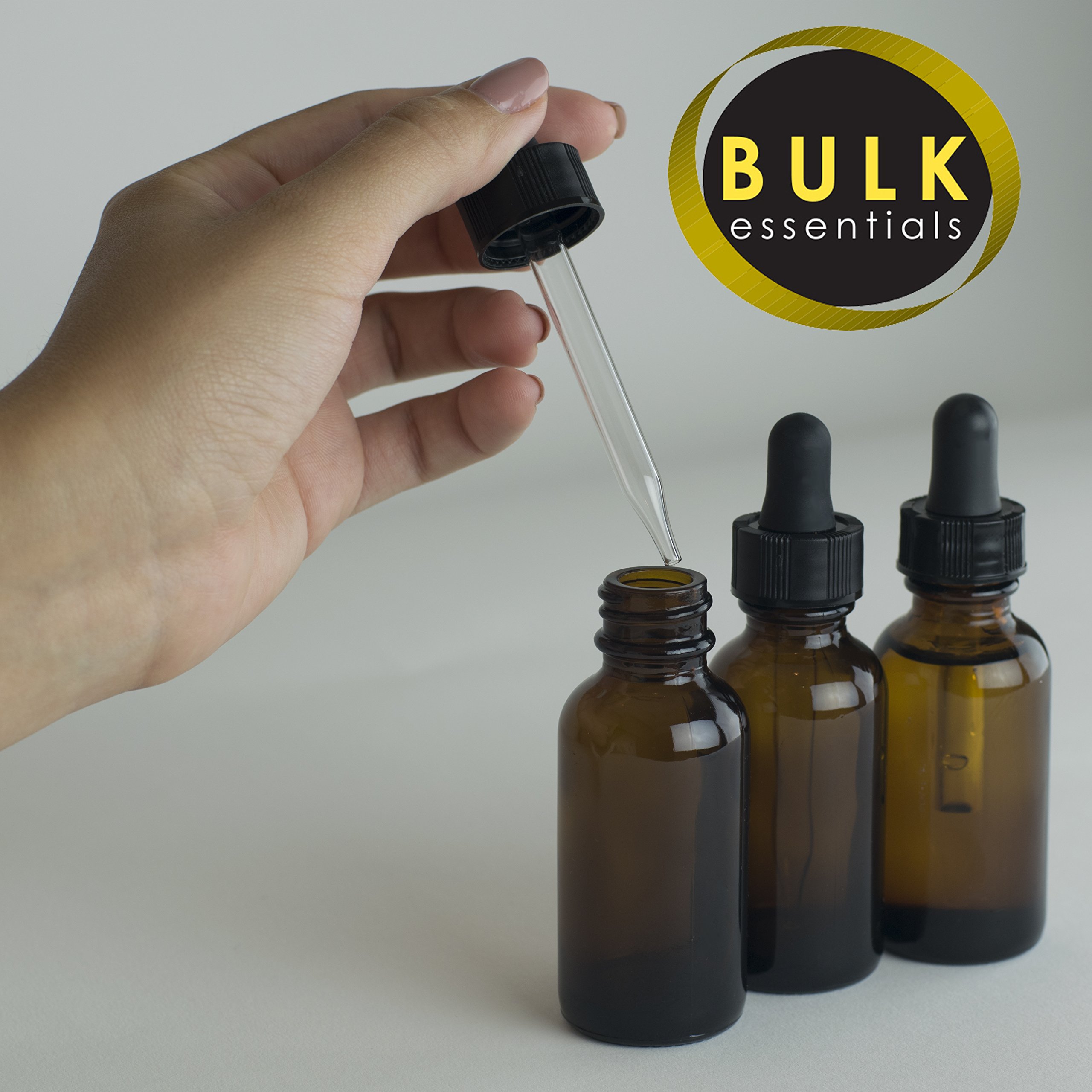Glass Bottles for Essential Oils 9 Pack 30 ml Refillable Empty Amber