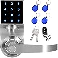Electronic Keyless Door Lock, Keyless Entry with Touchscreen, Key Fobs, Remote Control, Keys for Home, Office or Commercial, Silver NDL319