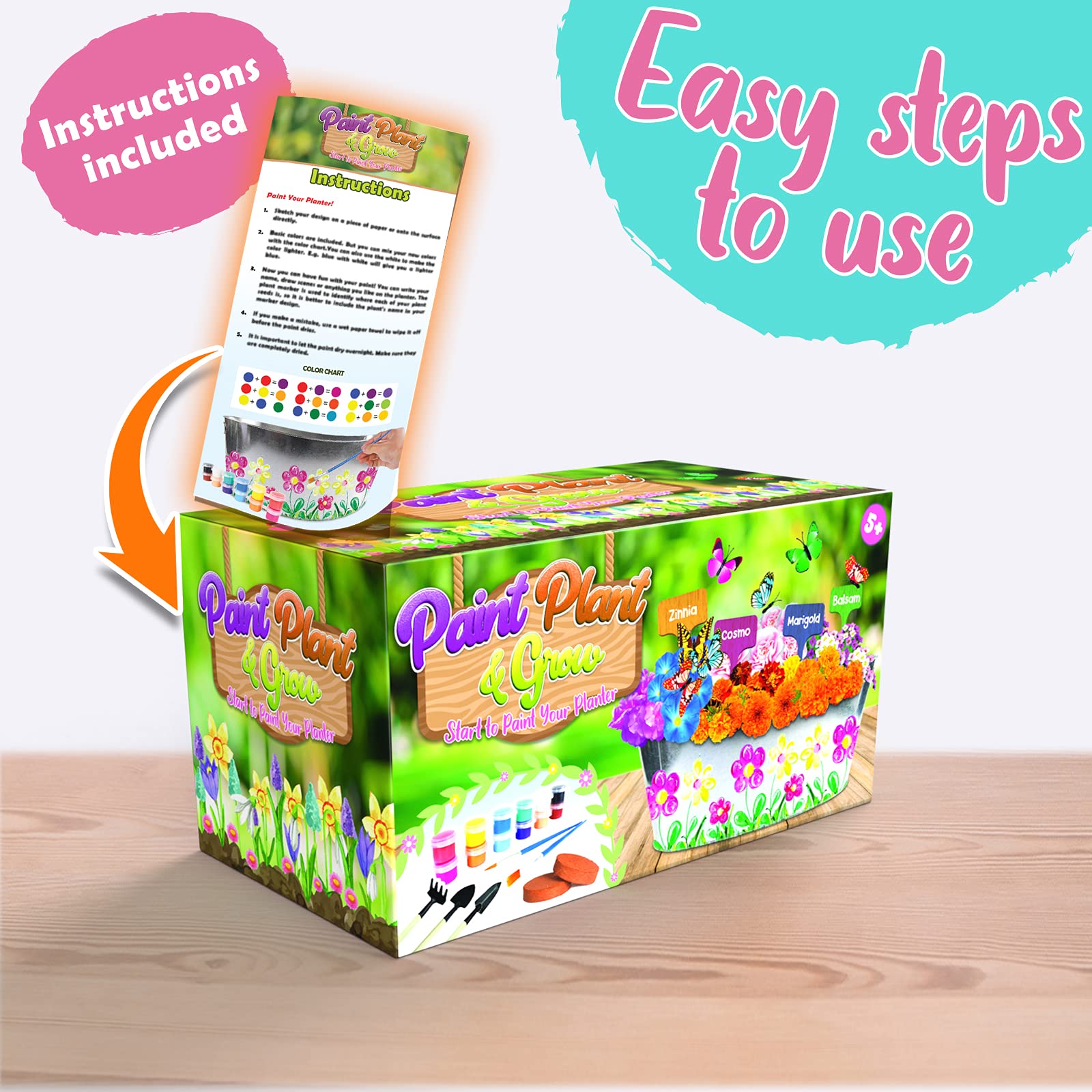 Flower Gardening Supplies for Kids - Growing Plants & Seeds Accessories Set Pots Indoor Garden Science STEM Toys Gift Crafts Birthday Arts Kits Ages 4 5 6 7 8-12 Year Old Boys Girls