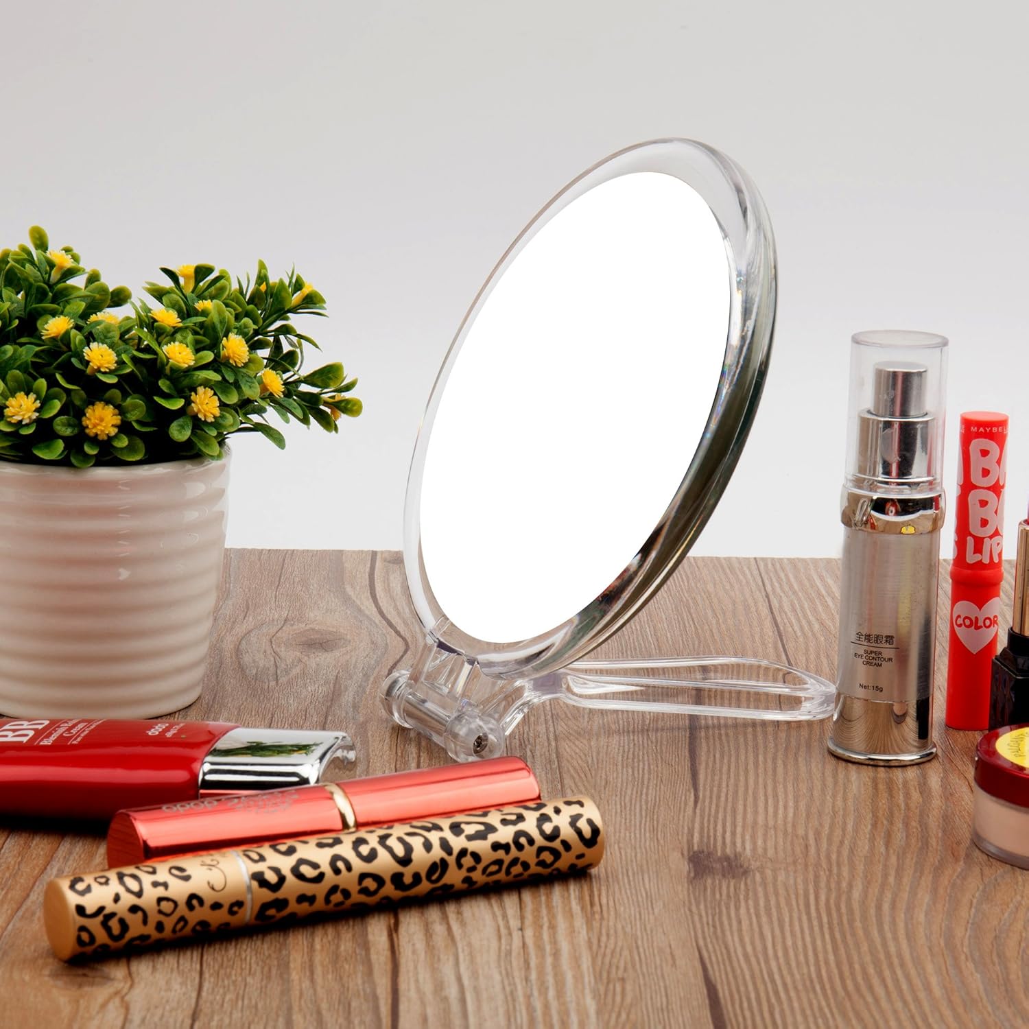 Miss Sweet Folding Hand Held Mirror with 10x Magnification & True Image, 6.1inch Travel Mirror (10X): Beauty