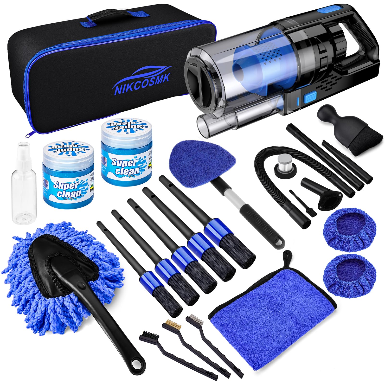 Photo 1 of 17pcs Car Detailing Kit Interior Cleaner, Car Interior Cleaning Kit with Handheld Car Vacuum, Car Detailing Brushes, Windshield Cleaning Tool, Car Cleaning Supplies, Car Accessories for Men, Women
