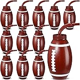 Sumind 12 Pcs Sport Ball Cups with Straws and Lids, 17 oz Plastic Cups Bulk for Adults Birthday Theme Party Sport Party Favors Supplies(Football)