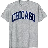 Retro Chicago Throwback Classic Chicago Men Women Blue Tee T-Shirt