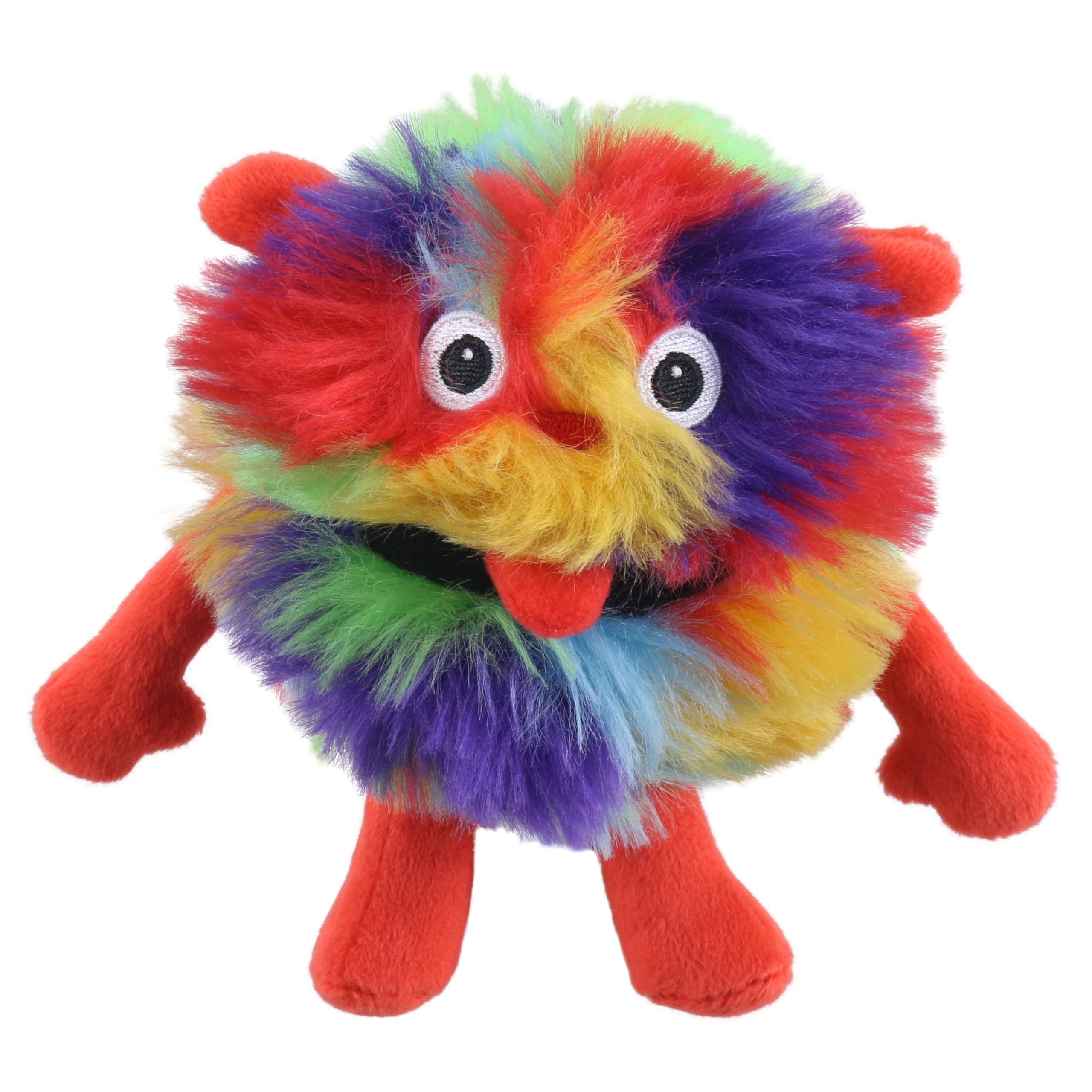 The Puppet Company Rainbow Micro-Monster Finger Puppet - Colorful and Fluffy Fuzzle Character for Imaginative Play, Learning, and Story Time - 14cm