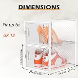 SIMPDIY 12-Pack Clear Stackable Shoe Boxes with Lids, Ventilation, UK 12 Fit view 8
