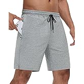 JWM Men's 5" 7" 9" Cotton Sweat Shorts - Pull On Soft Lounge Drawstring Sweatpant Athletic Gym Workout Short Zipper Pockets