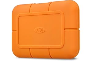 LaCie Rugged SSD 2TB Solid State Drive — USB-C USB 3.2 NVMe speeds up to 1050MB/s, IP67 Water Resistant, 3m Drop resistant, Encryption, 5-year Warranty with Data Recovery, 1 Mo Adobe CC (STHR2000800)
