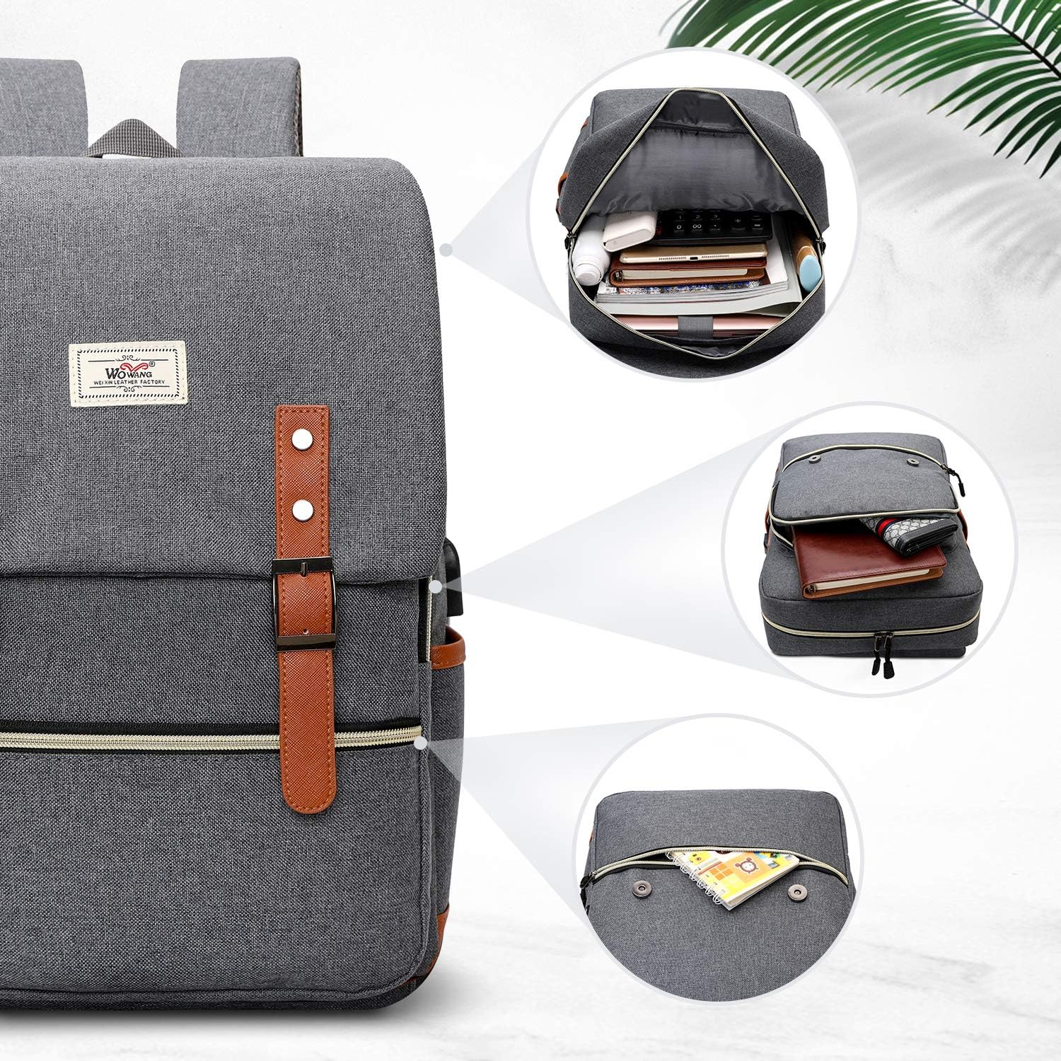 JOYHILL Vintage Laptop Backpack, Slim Fashion Travel Daypack Casual