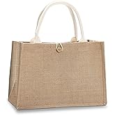 Jute Tote Bags with Button,Beach,Pool