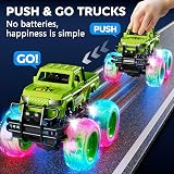 Winstico Monster Truck Light Up Toy Cars 2 Pack Pull Back No Battery 3+ view 4