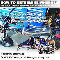 BtrPower 72V Battery 20AH LiFePO4 Ebike Battery