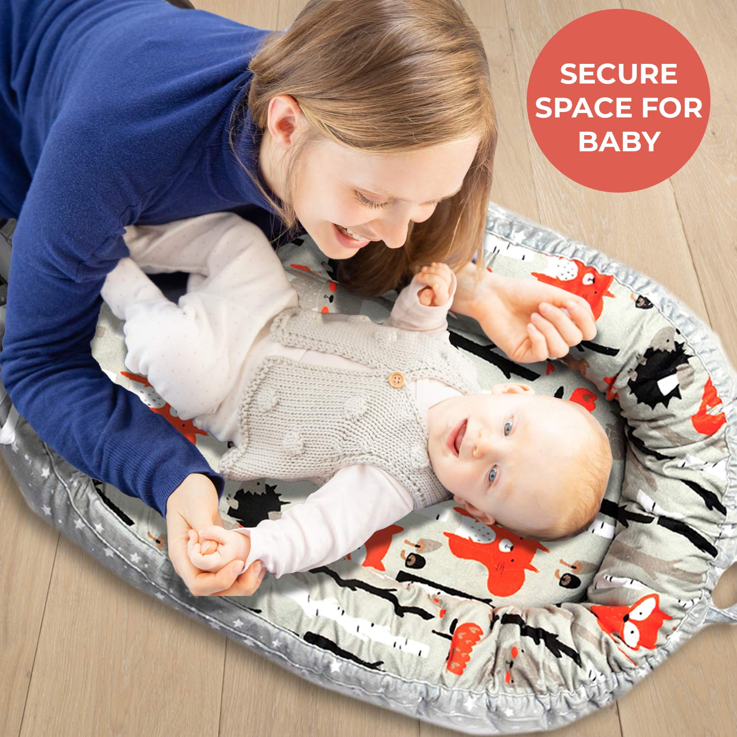 Coco&Lan Baby Lounger, Soft and Breathable Newborn Lounger, Reversible Baby Nest Sleeper, Newborn Lounger Pillow, Portable Baby Cosleeper, Baby Lounger Nest for Travel & Napping: Baby