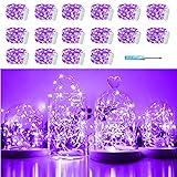 SunKite 16 Packs 20 LED Purple Fairy String Lights