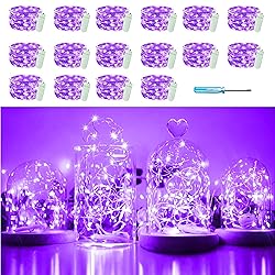 SunKite 16 Packs 20 LED Purple Fairy String Lights