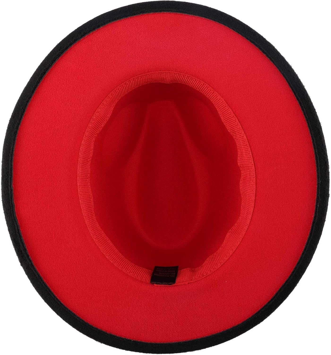 EXTREE Mens Jazz Cap Black Red Patchwork Wool Felt Fedora Hats Belt Buckle Decor Unisex Wide Brim Cowboy Cap Sunhat (Black) at  Men’s Clothing store