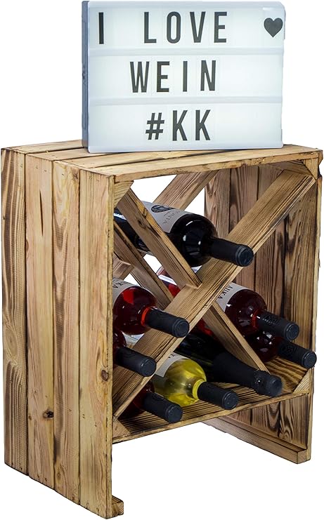 Kistenkolli - Botellero (50 x 40 x 27 cm), color blanco y natural: Amazon.es: Hogar