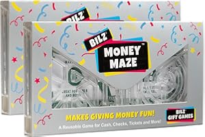 BILZ® Money Maze | Fun Money Gift Puzzle Game for Ages 8+ | Easy Setup with Envelope Flap | for Gift Cards, Cash & Ticket Holder | Perfect for Graduations, Christmas, & Birthdays | 2 Pack