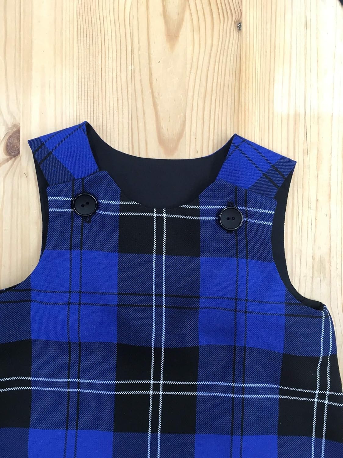 blue tartan pinafore dress