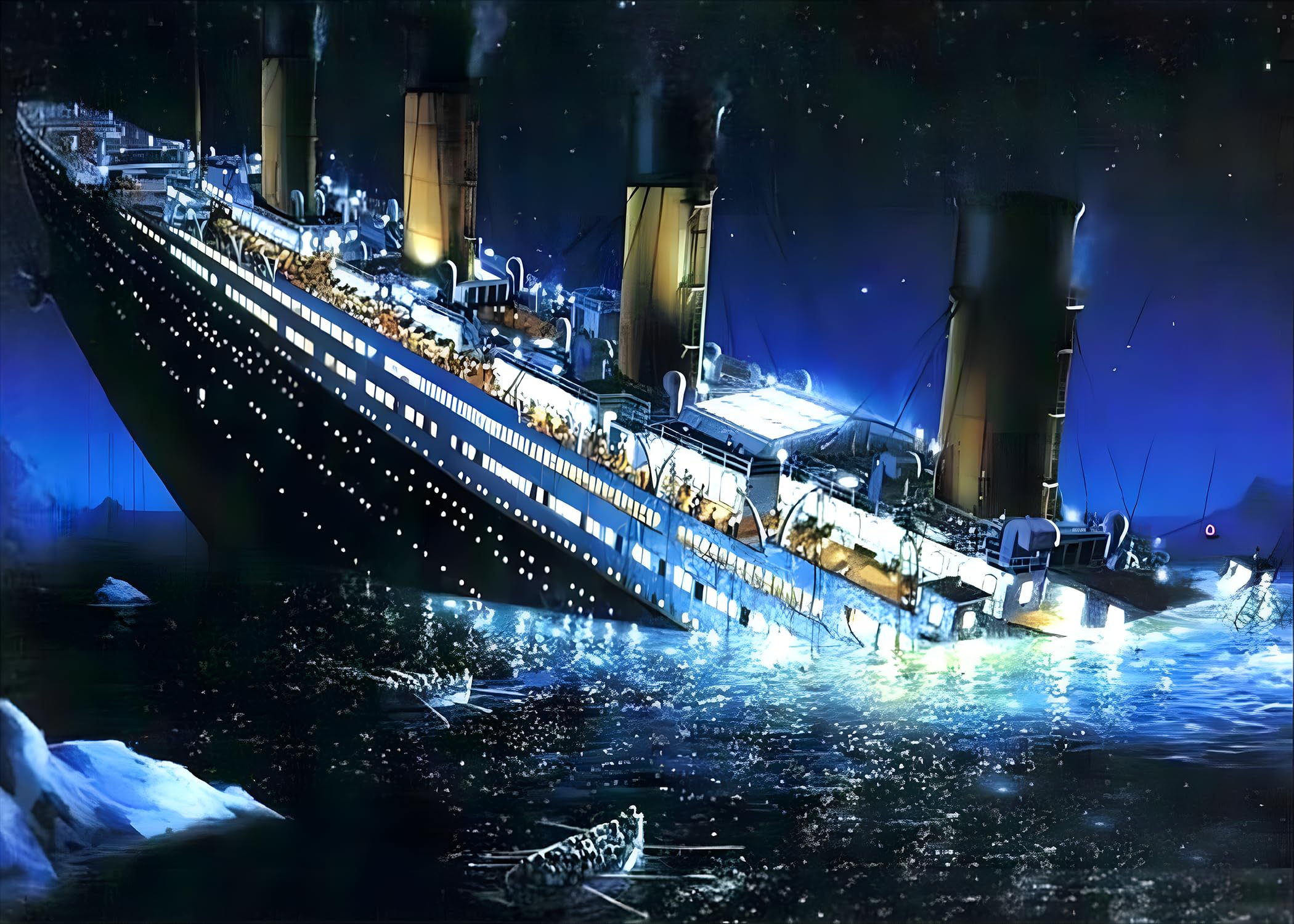 MXJSUA DIY 5D Diamond Painting by Number Kits Full Round Drill Diamond Painting Kits for Adults, 5D Diamond Arts Gem Painting Rhinestone Picture Art Craft Home Wall Decor Glacier Boat 30x40cm