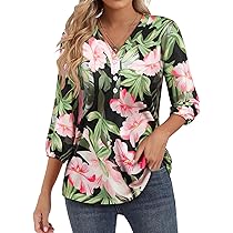 Amazon.com: ZXZY Womens Hawaiian Shirt Vintage Leaf Floral